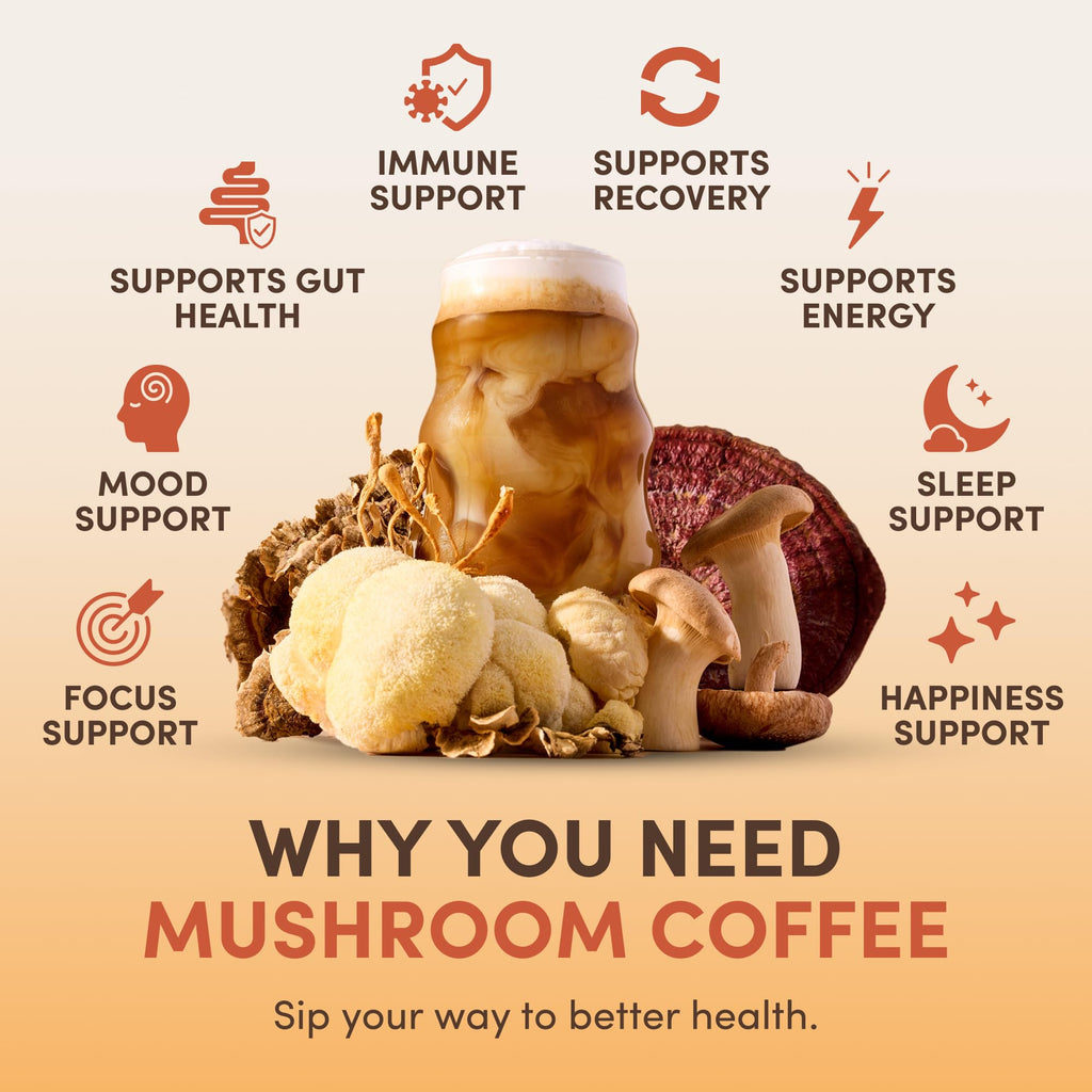 Buy now RYZE SUPERFOODS Mushroom Coffee, 30 servings at indiglob india