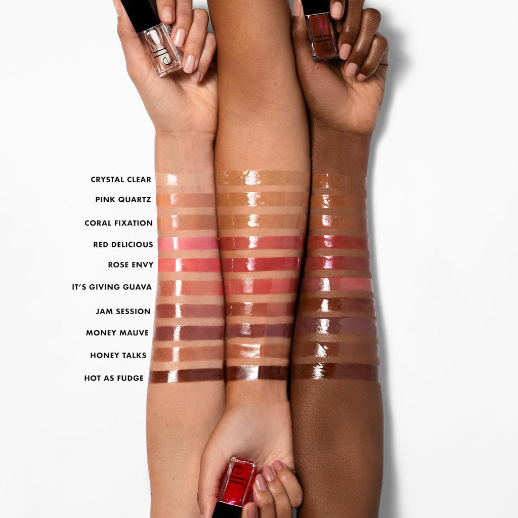Buy now e.l.f. Glow Reviver Lip Oil, Nourishing Tinted Lip Oil For A High-shine Finish, Infused With Jojoba Oil, Vegan & Cruelty-free, Pink Quartz at indiglob india