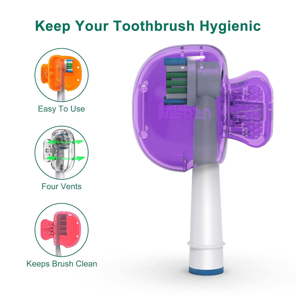 Buy now Mspan Electric Toothbrush Head Cover: Sonic Toothbrush Cap Travel Protector Plastic Brush Pod Protection Clip Case Value Pack at indiglob india
