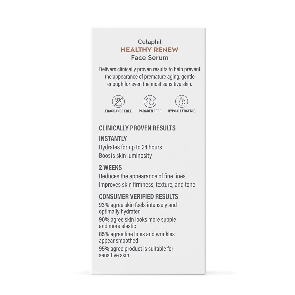 Cetaphil Healthy Renew Anti-Aging Face Serum, Peptides, Retinol-Free, 1oz | Retinol Alternative, Niacinamide & Peptides, Fragrance Free, Sensitive Skin, Vitamin B Complex, Firms And Smooths