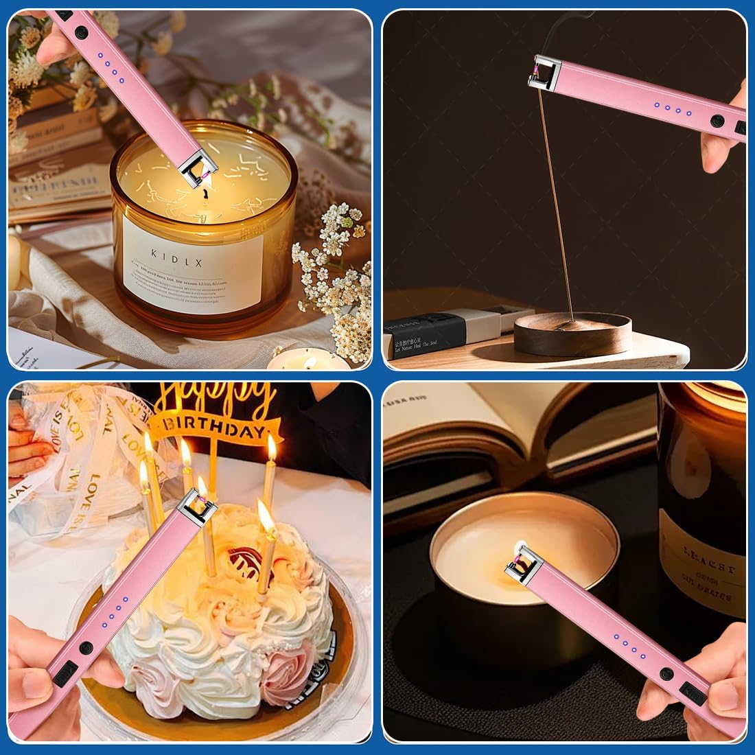 Electric Candle Lighter 2 Pack USB Rechargeable Lighters Plasma Arc Lighter