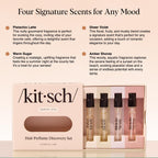 Buy now Kitsch Hair Perfume For Women (Discovery Set) - Pistachio Latte, Warm Sugar, Sheer Violet & Amber Waves - Patented Odor-Eliminating Technology, Hair Spray and Body Mist - 4 x 1.5mL at indiglob india