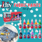 Buy now DIY Fabric Paints, Set of 12 Colors, (1oz bottles) Ultra Bright 3D Fabric Paint, Non-Toxic Water-Based and Permanent - Great Craft, Gift, Project, Summer Camp Activity - Decorate on Any Surface! at indiglob india
