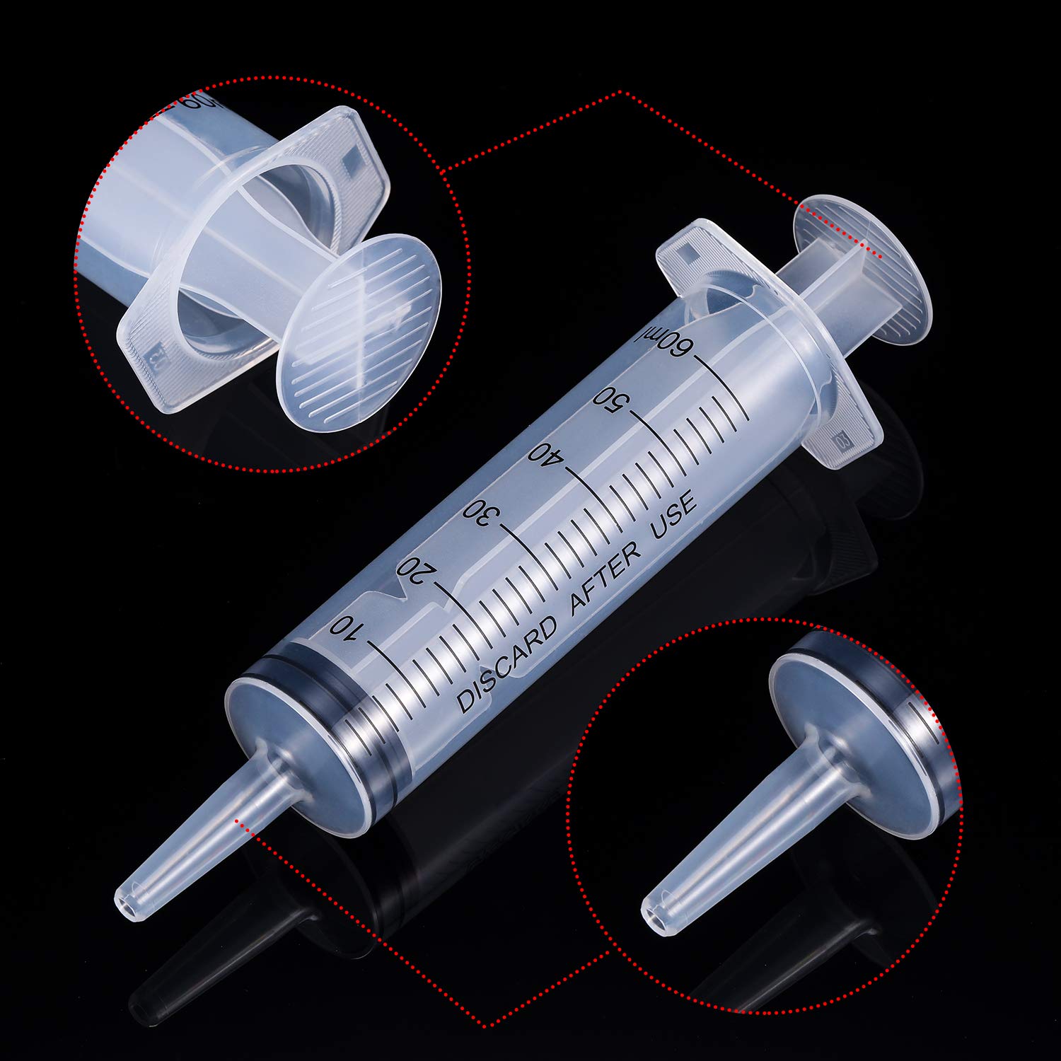 Buy now Frienda Large Plastic Syringe 4 Pack Measuring Syringe Tools Dispensing Multiple Uses(60 ml) at indiglob india