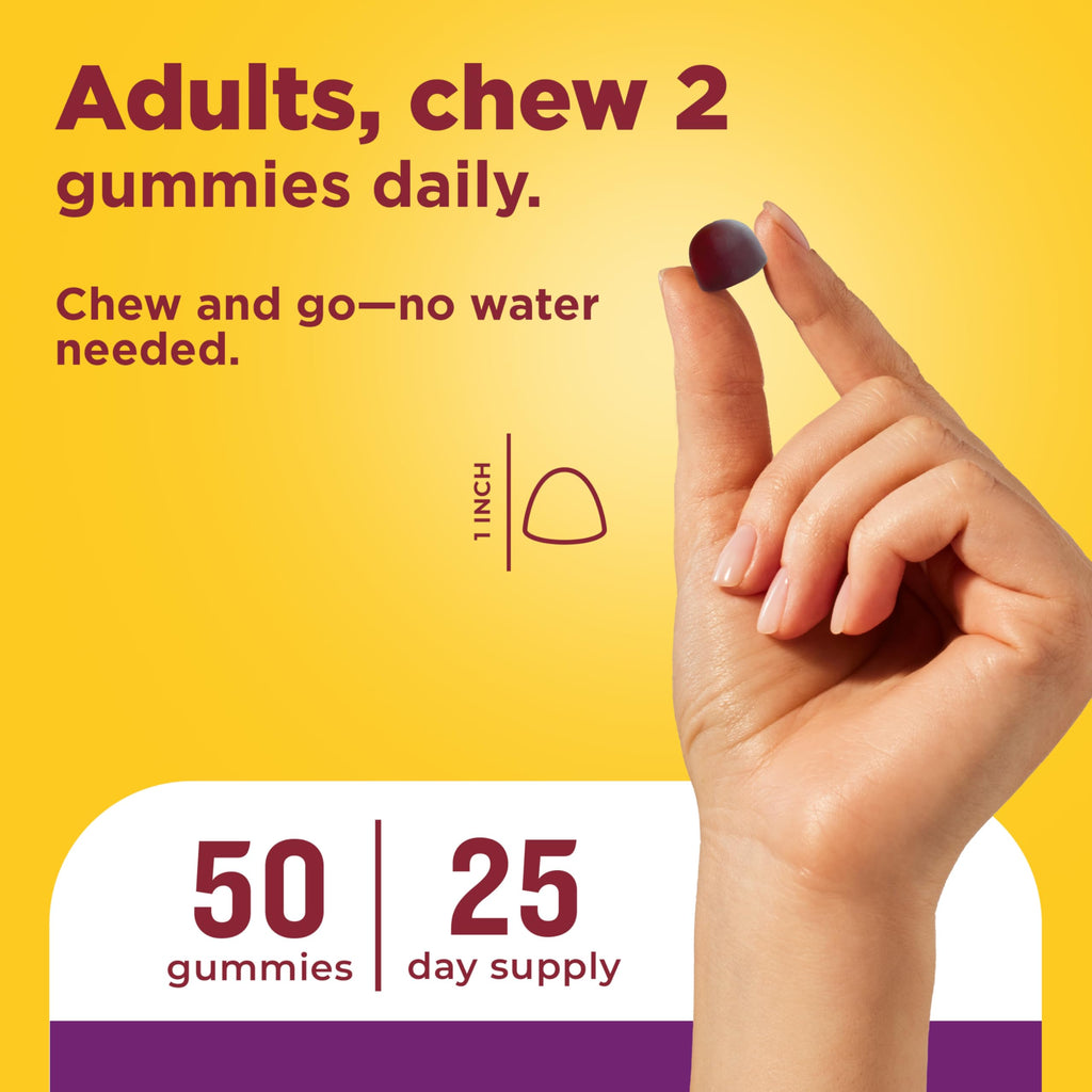 Nature Made Probiotic + Prebiotic Fiber Gummies, 50 Gummies | Fiber Supplement for Daily Gut Health, Prebiotics and Probiotics for Women and Men, Mixed Berry Flavor, 25 Day Supply