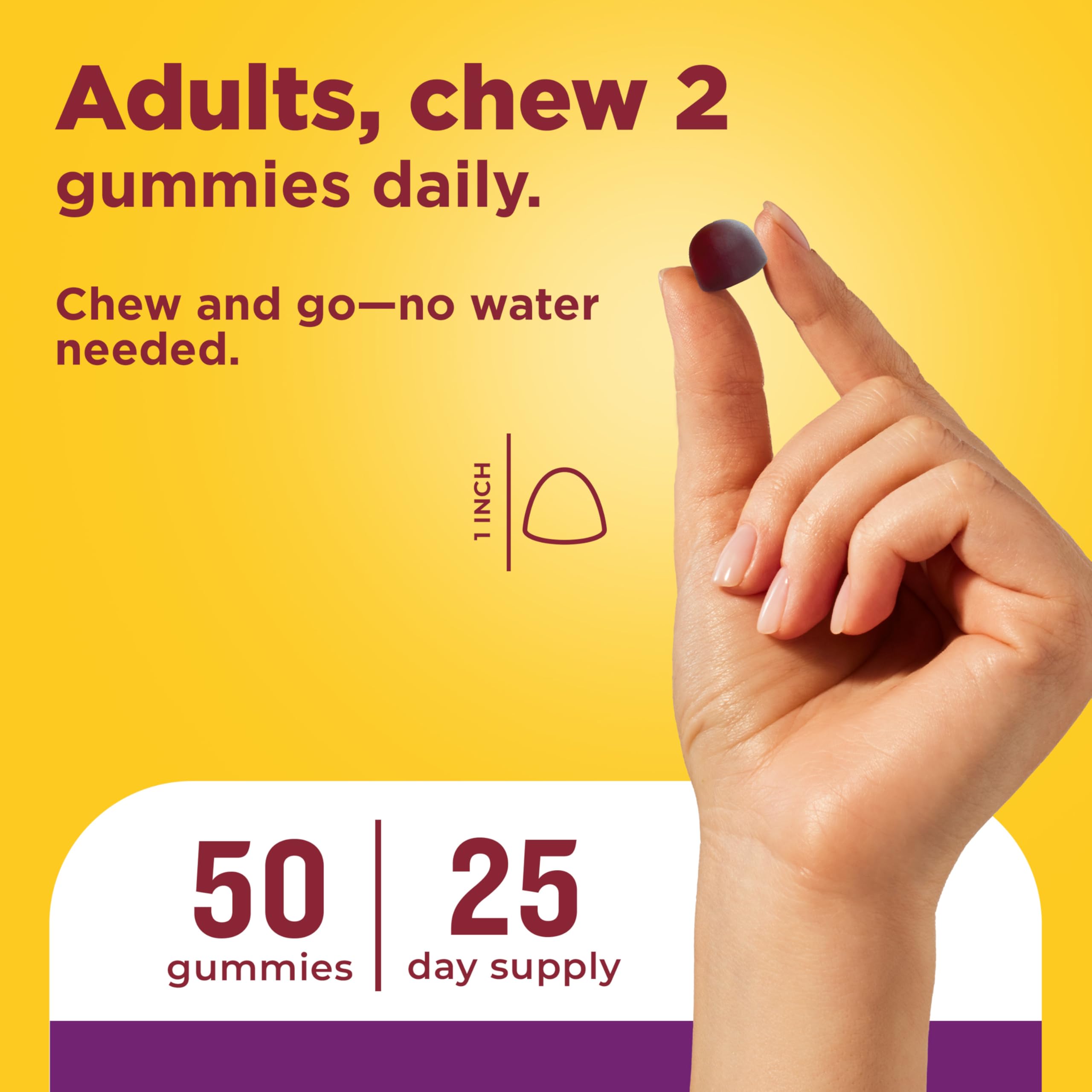 Nature Made Probiotic + Prebiotic Fiber Gummies, 50 Gummies | Fiber Supplement for Daily Gut Health, Prebiotics and Probiotics for Women and Men, Mixed Berry Flavor, 25 Day Supply