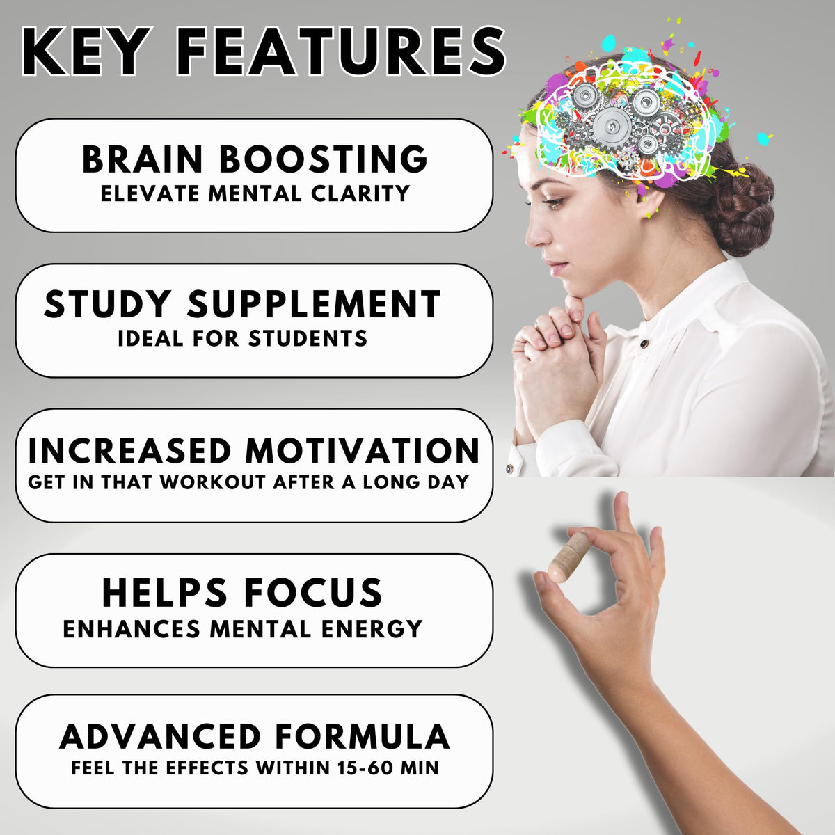 Addrell Energy Stimulant Pills- Natural Brain Alternative Adults