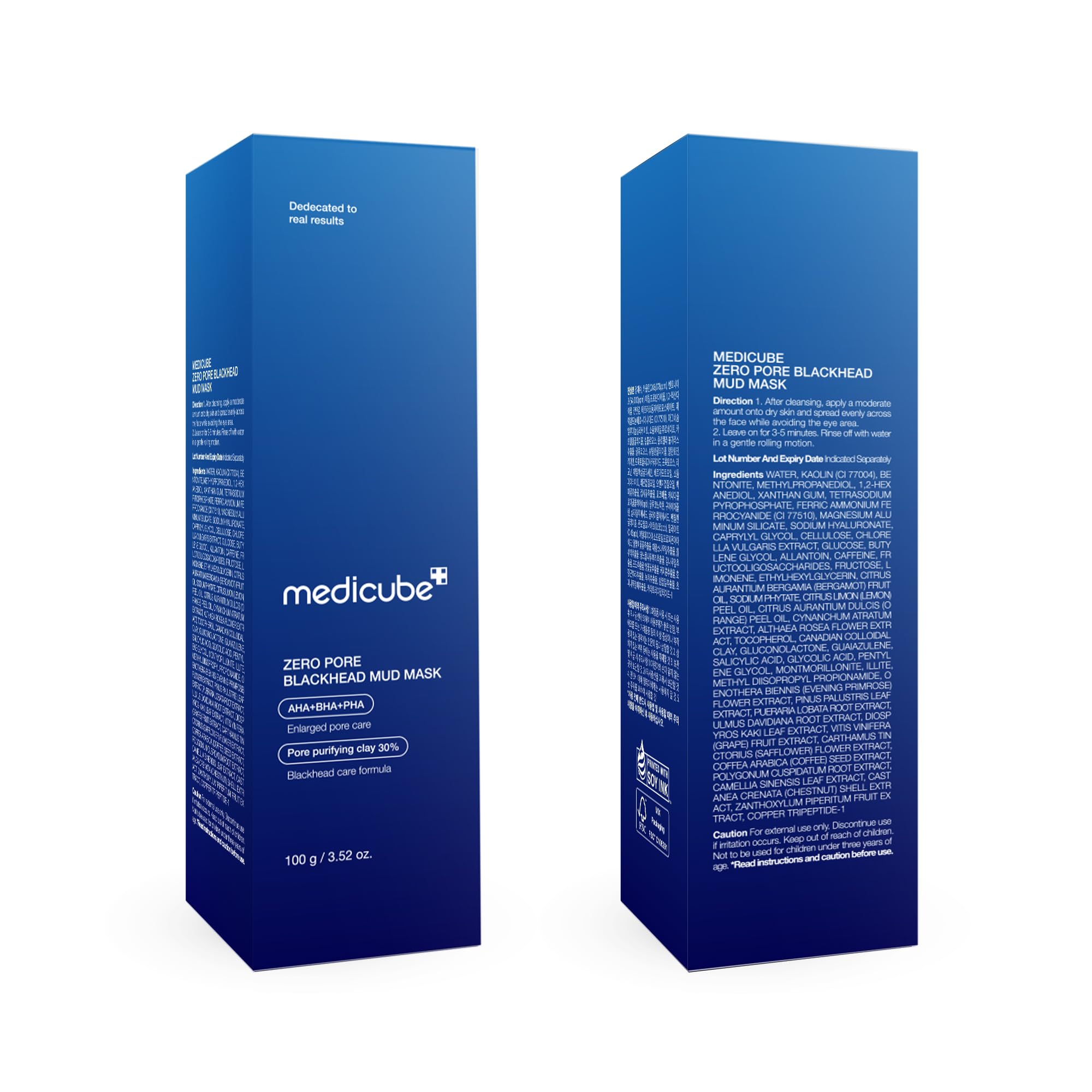 medicube Zero Pore Blackhead Mud Mask - Pore Cleansing & Gentle Exfoliating | Blackhead-Removing Clay Mask with AHA BHA PHA, Pore Minimizing & Cooling Care, 3 Min Quick Dry, Korean Skincare 3.52 oz.
