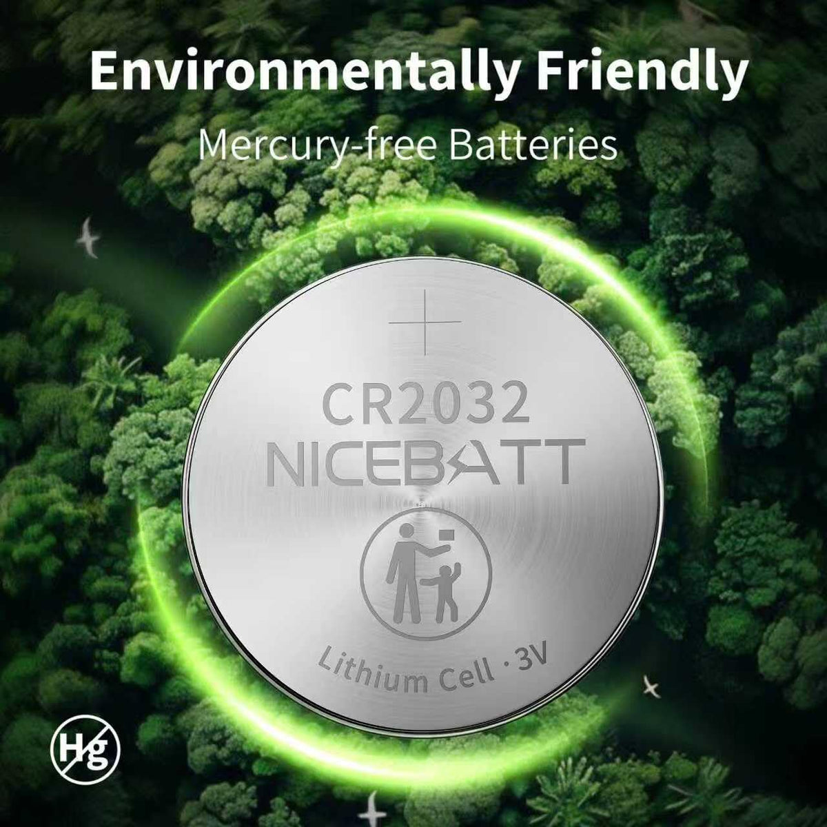 NICEBATT CR2032 Batteries 24 Pack, Long Lasting Power for AirTag, Car Remote Key Fob, 3V Lithium Coin Cell Cr 2032 Battery
