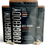 Forgebody Beef Liver & Organ Complex Supplement, Grass-Fed Liver, Heart, Bone Marrow, Pancreas, Testicles Ancestral Nutrition for Athletes and Active Men, Supports Energy + Recovery + Brain, 1 Month