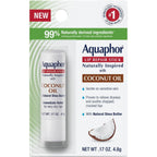 Aquaphor Naturally Inspired Lip Repair Stick with Coconut Oil, 0.17 OZ | Coconut Oil Lip Balm with Shea Butter Immediately Relieves Dryness, Dye, Preservative and Fragrance Free