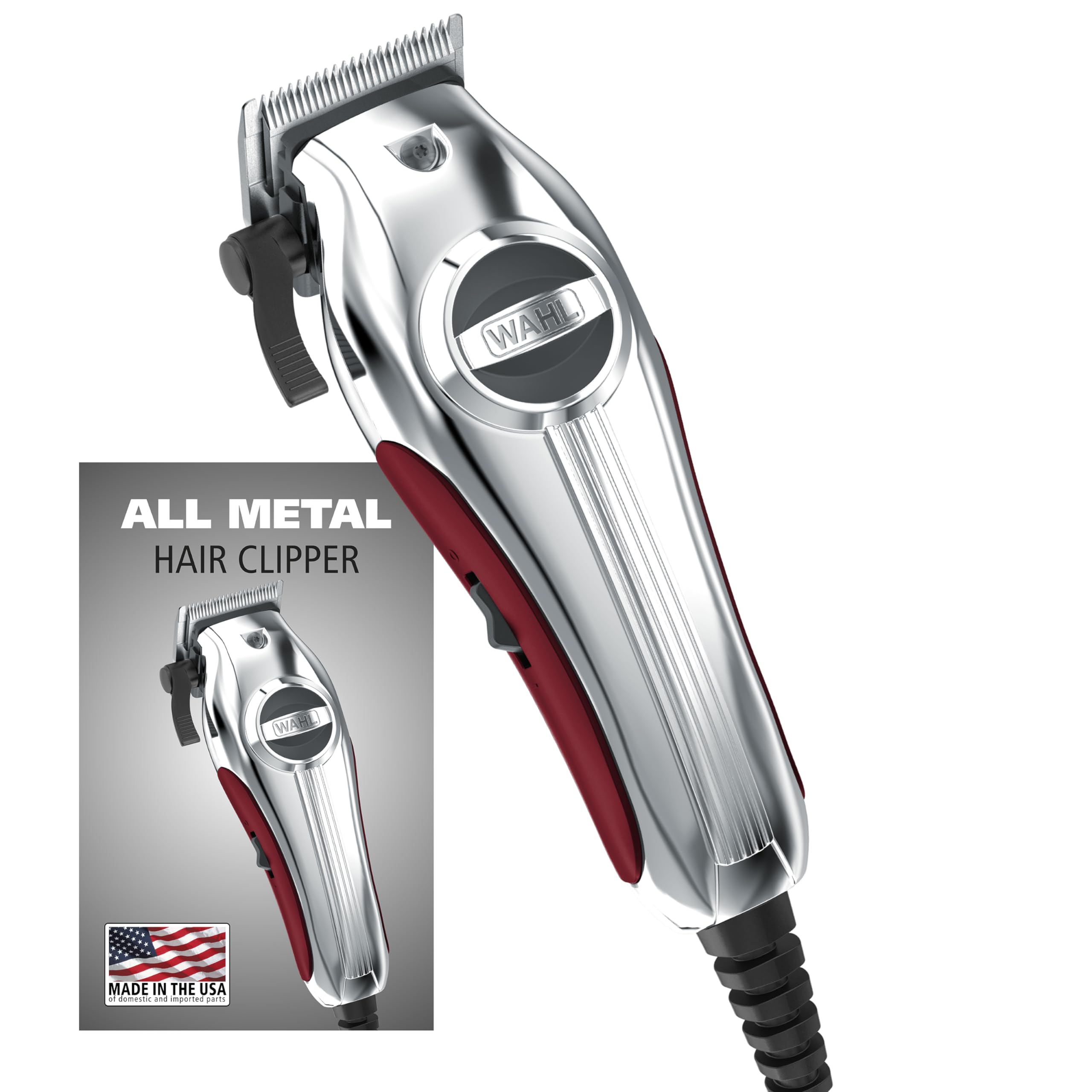 Buy now Wahl USA Pro Ultra Quiet High Torque Corded Hair Clipper for Ultra Quiet Operation and Cooler Operating Temperatures, Metal Housing with Bonus Hair Clipping Guard Caddy - Model 3000097 at indiglob india