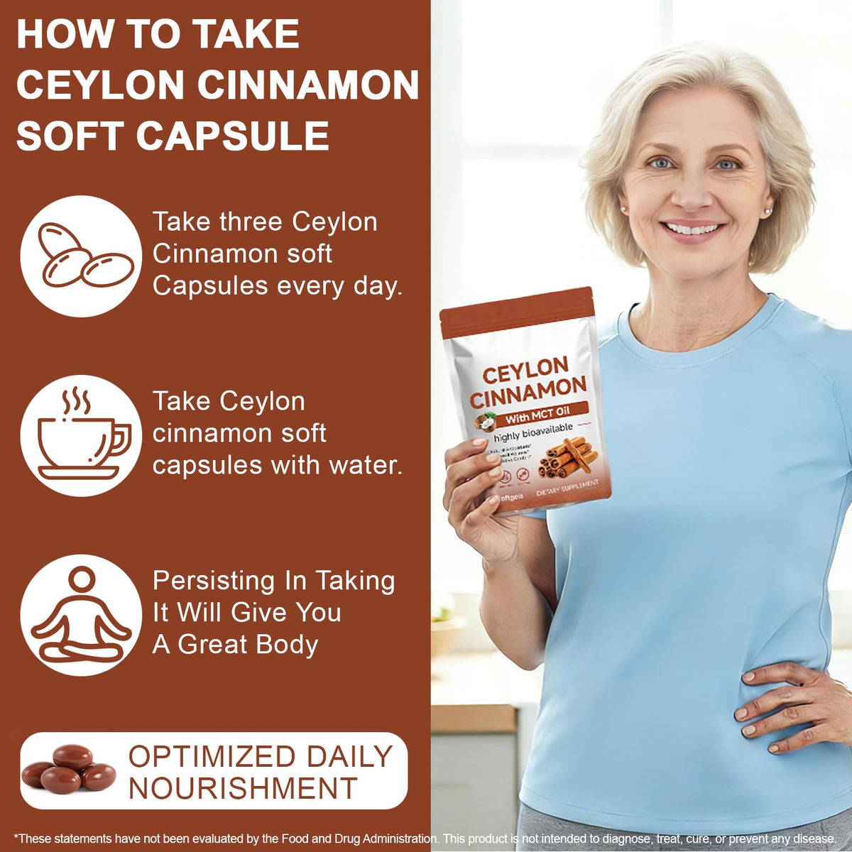 Ceylon Cinnamon Capsules 300 Softgels - Cinnamon Supplements with MCT Oil - Natural Antioxidant - Supports Normal Glucose Metabolism, Cardiovascular Wellness & Digestive Balance for Adults