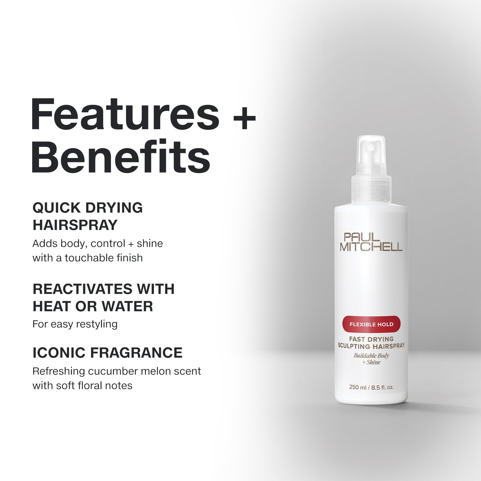 Paul Mitchell Fast Drying Sculpting Spray, Medium Hold, Touchable Finish, For All Hair Types