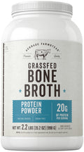 Carlyle Grass Fed Bone Broth Protein Powder | 35.2 oz (2.2lb) | 20g Protein | Pasture Raised, Grain Free Supplement | Non-GMO & Gluten Free | By Herbage Farmstead