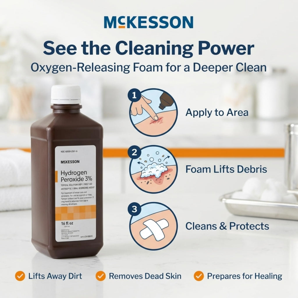 McKesson Hydrogen Peroxide 3%, Topical Solution USP, 16 oz, 1 ct