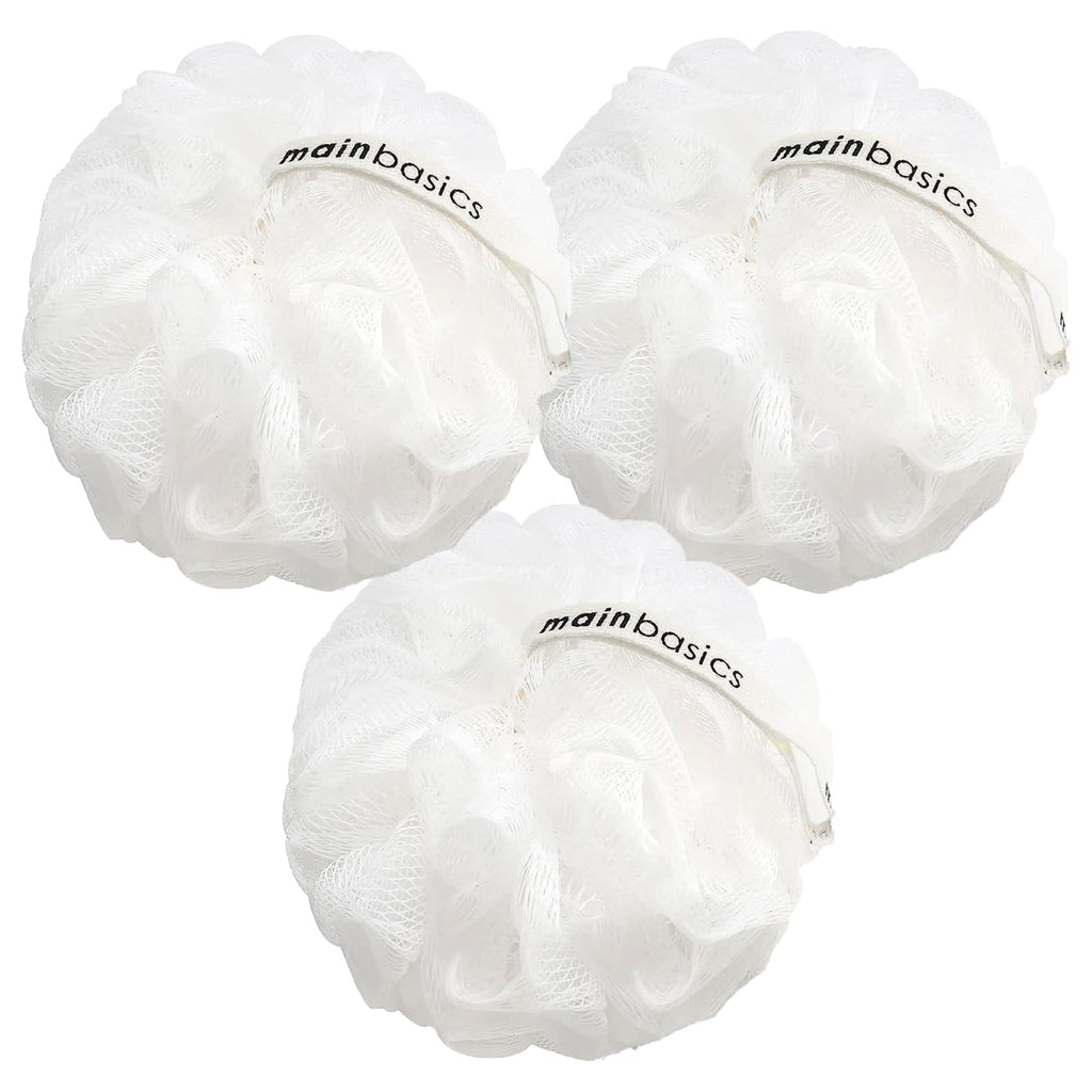 Buy now MainBasics Seaweed Infused Bath Shower Loofah Sponge Pouf Body Wash Scrubber (Set of 3) at indiglob india