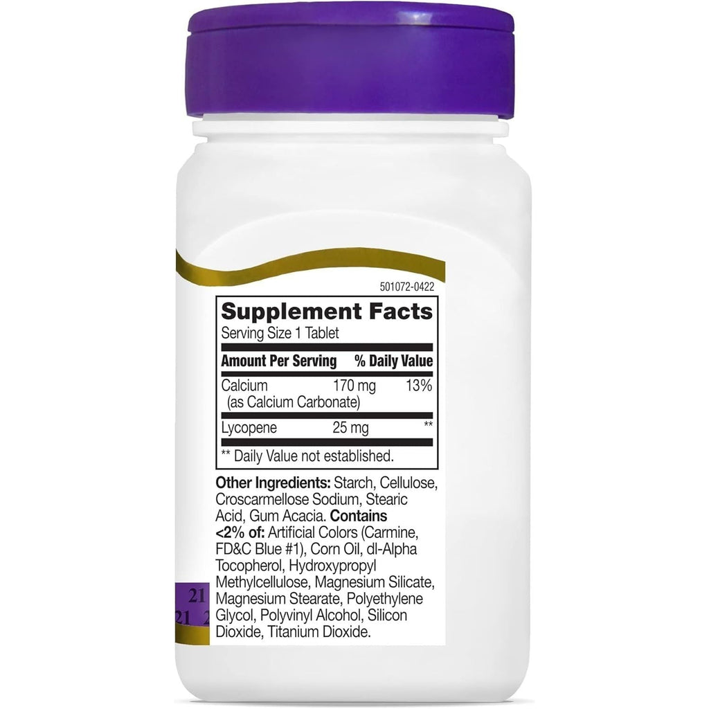 Buy now 21st Century Lycopene 25 mg Tablets, 60 Count (22400) at indiglob india