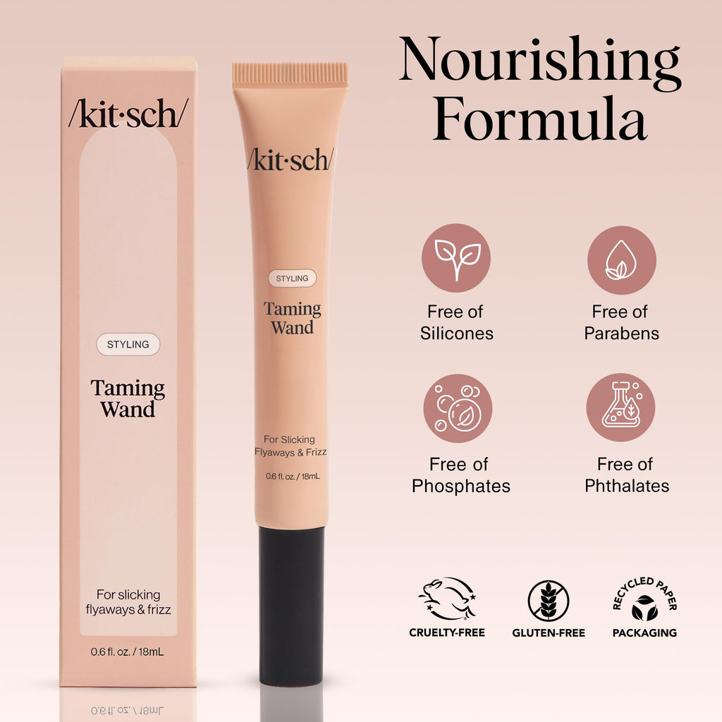 Kitsch Hair Taming Wand – With Biotin, Aloe & Vitamin E - 18mL | Fly Away Stick For Hair – Clear Hair Mascara for Flyaways, Baby Hair, Slick Back – Travel Size Hair Styling Products