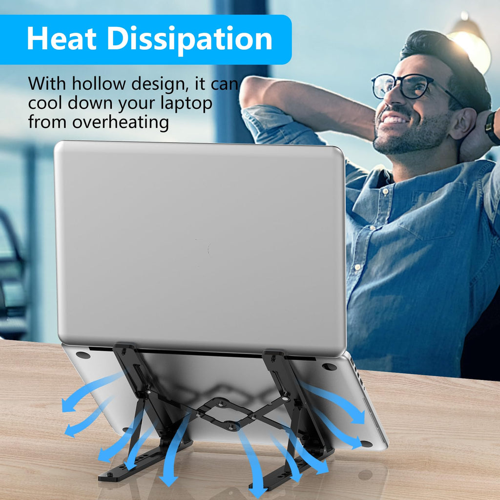 Adjustable Laptop Stand, Portable Laptop Riser for Desk
