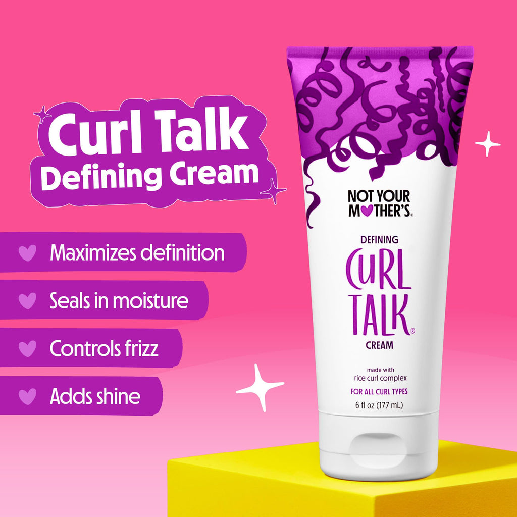 Not Your Mother's Curl Talk Sculpting Gel, Curl Defining Cream, & Curl Foam | Frizz Control Gel, Defining Cream, & Refreshing Curl Foam - 6 & 8 fl oz - Formulated with Rice Curl Complex - Citrus Jasmine