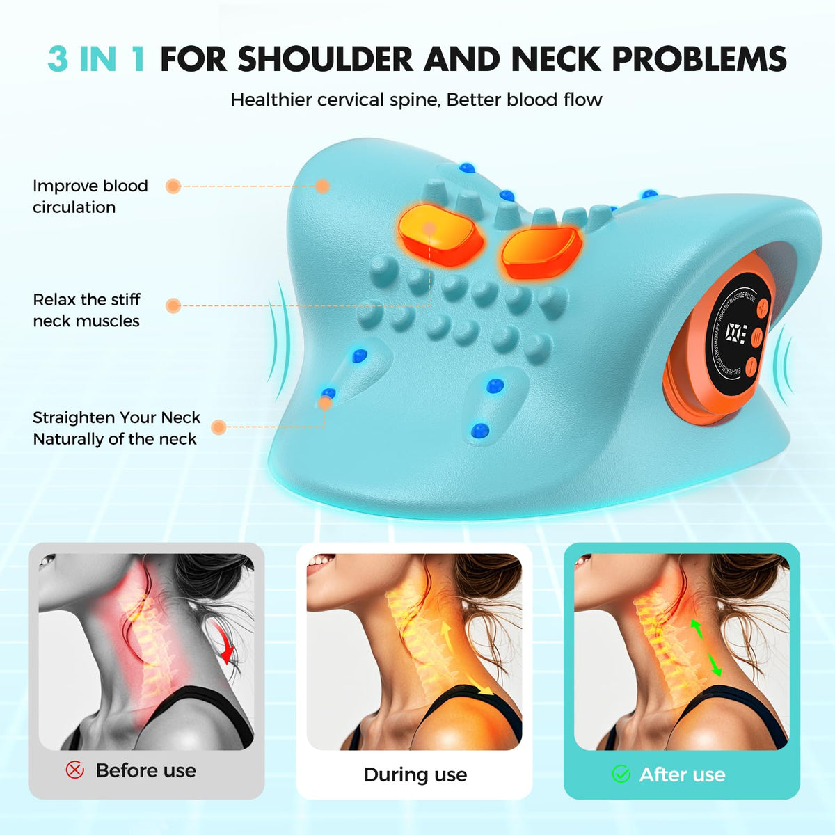 Smedz Neck Massager 2026, Cordless Shiatsu Massager with Heat & 360° Remote