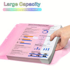 Binder Pocket, 10 Pack Super Heavyweight Plastic Folders for 3 Ring Binder, Folders with Pockets Side Loading, Binder Pouch with Label Expandable, Letter Size, Pastel Colors