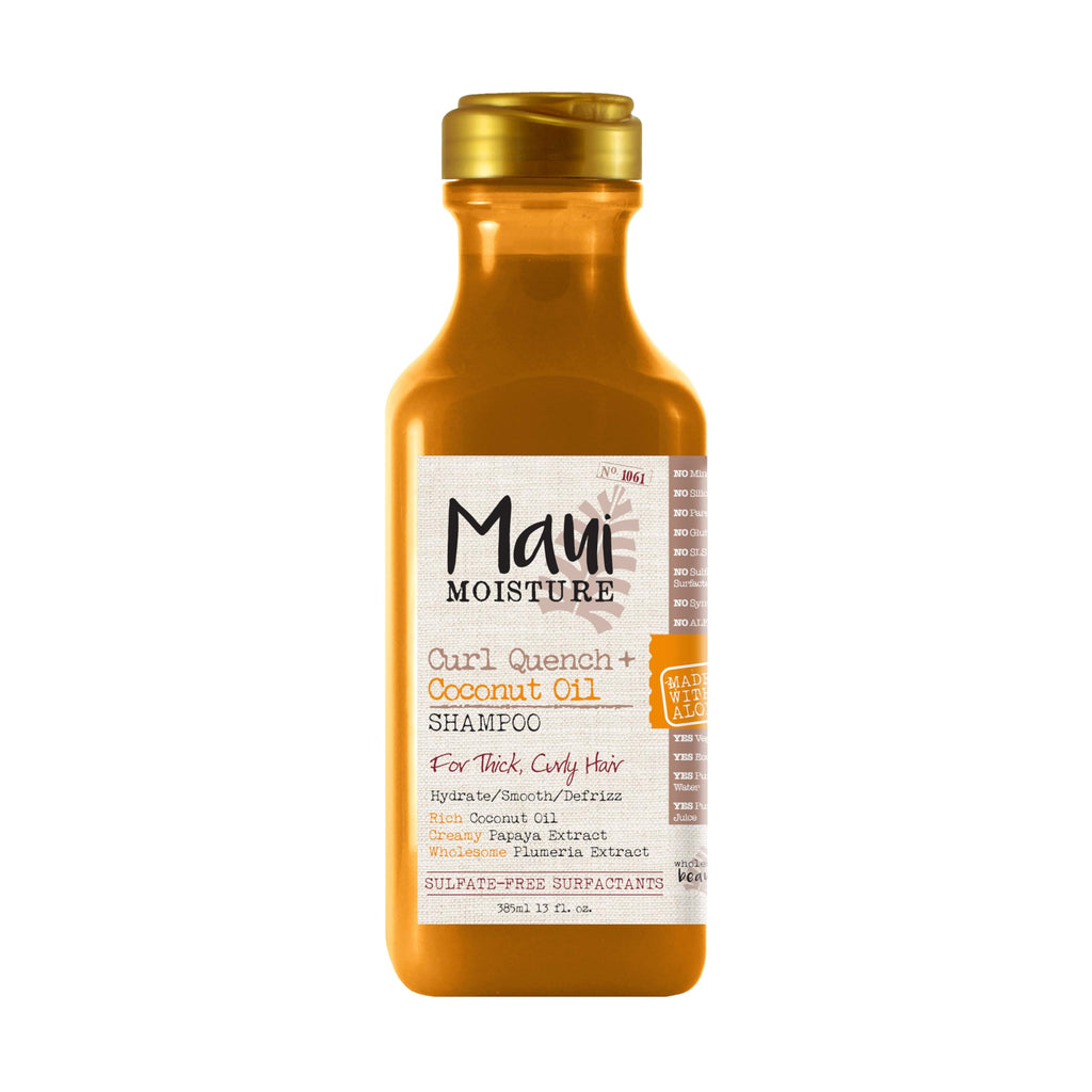 Buy now Maui Moisture Curl Quench + Coconut Oil Curl-Defining Anti-Frizz Shampoo to Hydrate and Detangle Tight Curly Hair, Softening Shampoo, Vegan, Silicone & Paraben-Free, 13 fl oz at indiglob india