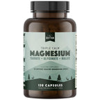 Natural Rhythm Triple Calm Magnesium Complex - 120 Capsules, Chelated Magnesium Glycinate, Taurate & Malate, High Absorption Supplement for Sleep, Stress, Muscle & Heart Support, Non-GMO, Vegan