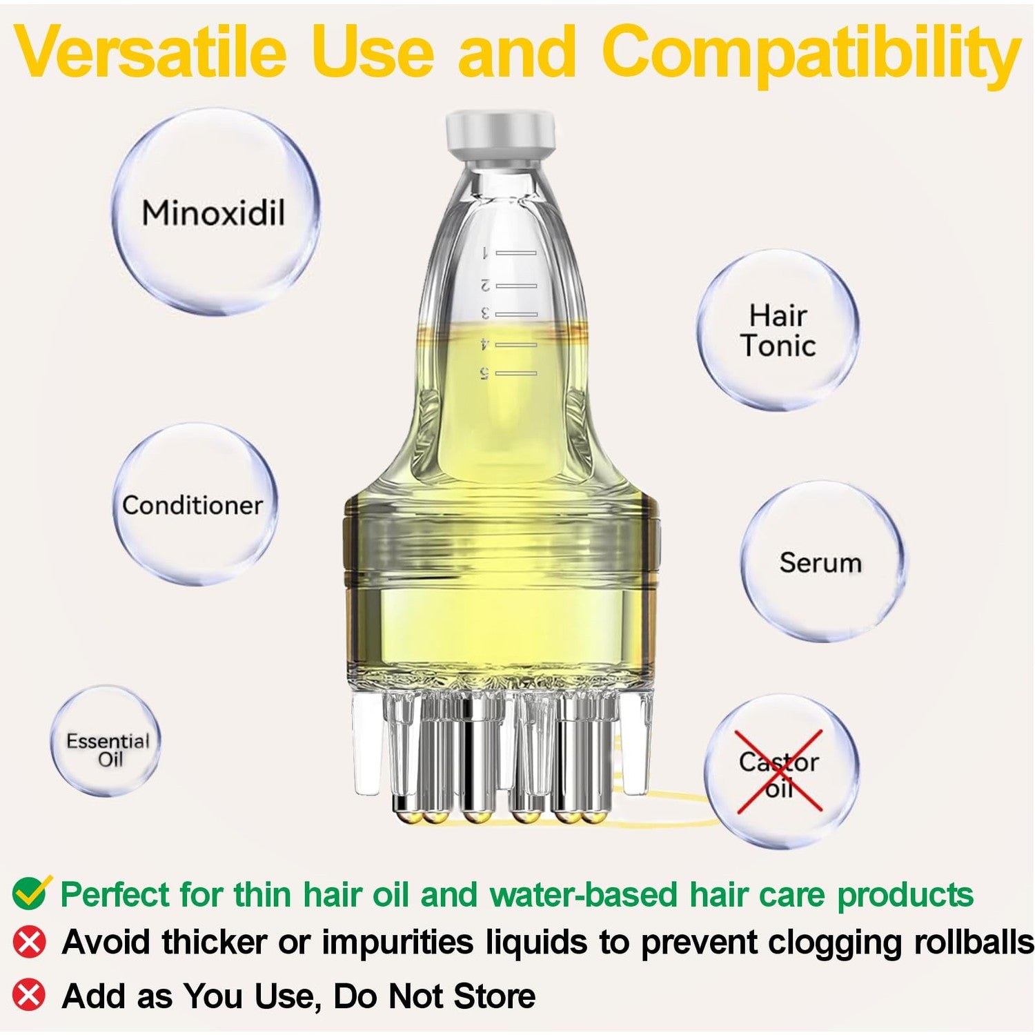 Angel Kiss Minoxidil Applicator, Hair Oil Applicator, Scalp Applicator Tool | Oil Dispenser for Hair: Fast Efficient Delivery to Hair Roots, Messy-Free, Waste-Free, Scalp Massage Compact Minoxidil Bottle