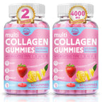 Nature's live Multi Collagen Peptides Gummies, Type I, II, III, V, X | Hydrolyzed Collagen Peptides Gummies, Supports Healthy Skin, Strong Nails & Thick Hair, Grape Blueberry Flavor, 2 Pack