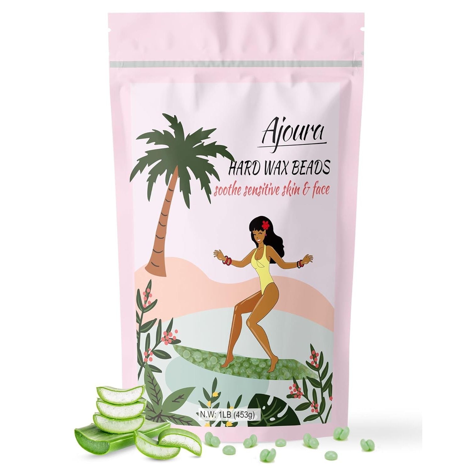 Buy now Ajoura 1lb Refill Wax Beans for Hair Removal Kit, Brazilian Coarse Waxing for Bikini, Face, Eyebrow, Back, Chest, Legs, Armpit, At Home Waxing Beads for Women Men Green at indiglob india