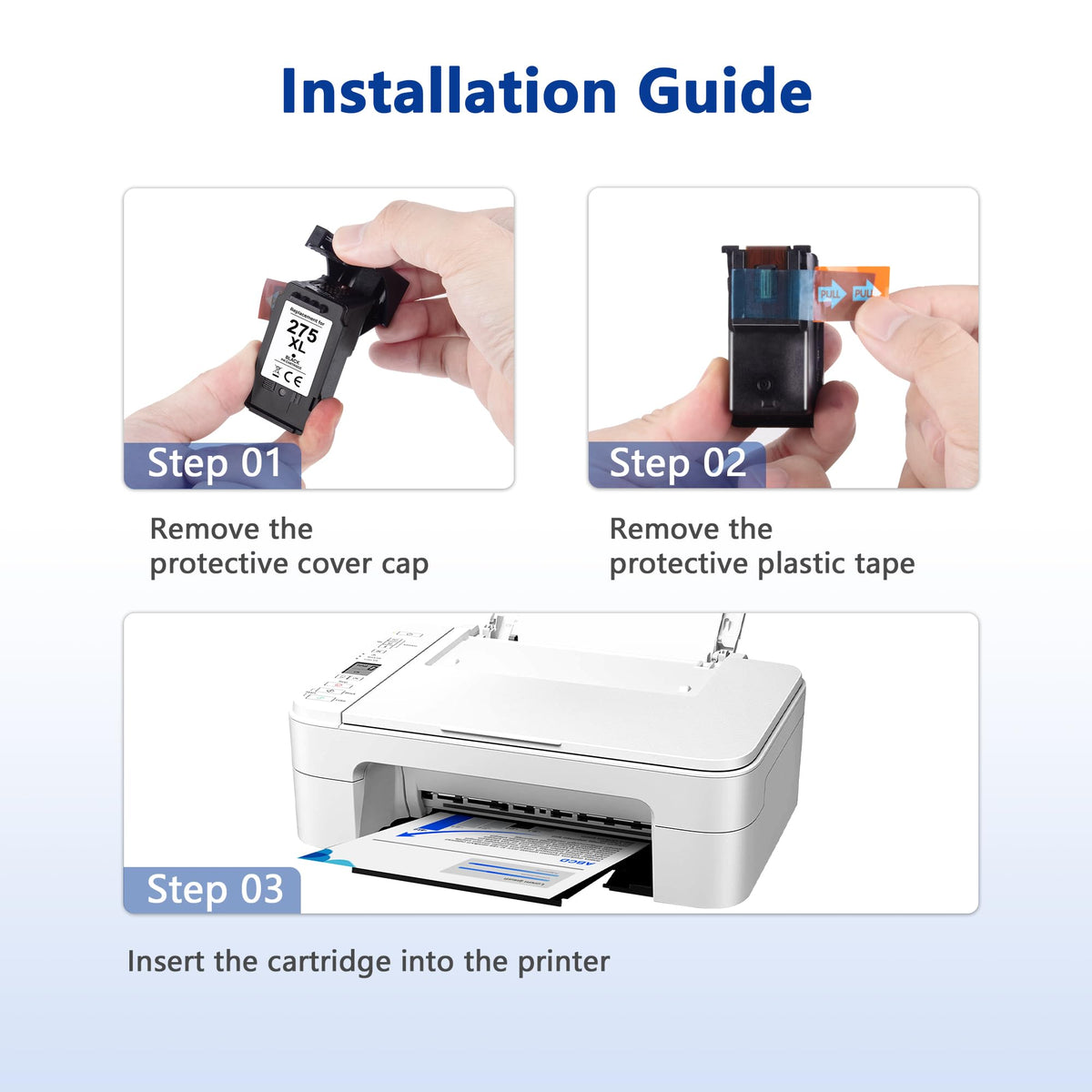 PG-275 Black Ink Cartridge Replacement for Canon 275 Black Ink Canon 275XL to Use with 275XL Ink Cartridege for Canon Printers PIXMA TR4720 TS3522 TR4700 TS3722 TS3500 TS3520 TS3720 TR4722 (2 Black)