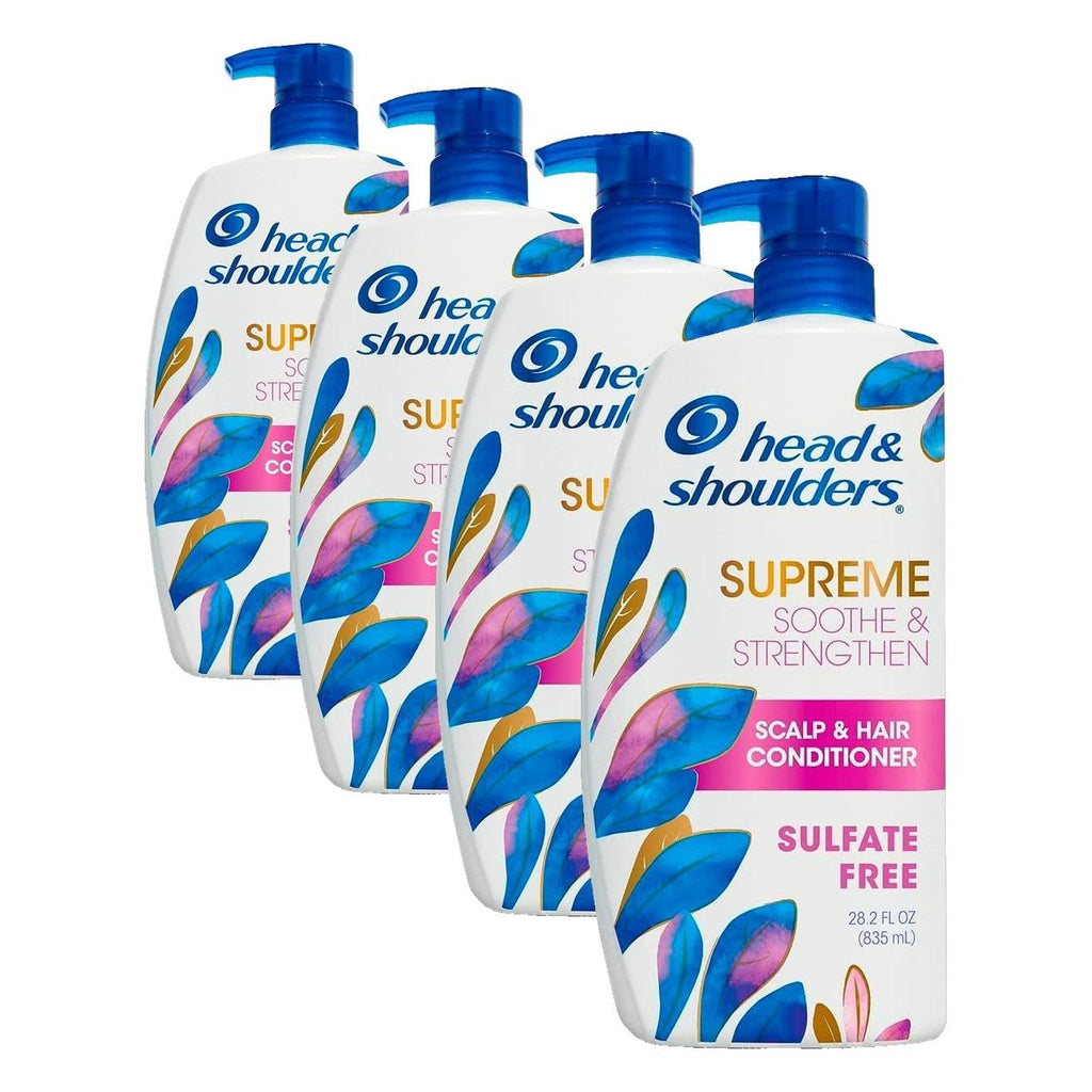 Head & Shoulders Supreme Sulfate-Free Conditioner with Argan Oil, with 1% Pyrithione Zinc, Anti-Dandruff Treatment, Soothe and Strengthen Hair and Scalp, 28.2 fl oz