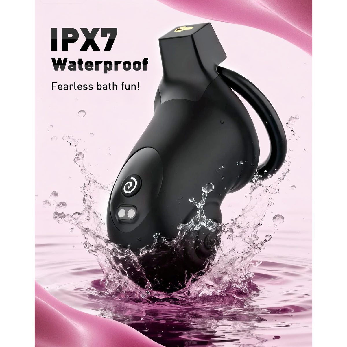 App Remote Vibrating Chastity Cage for Men with 8 Modes & 4 Size Rings