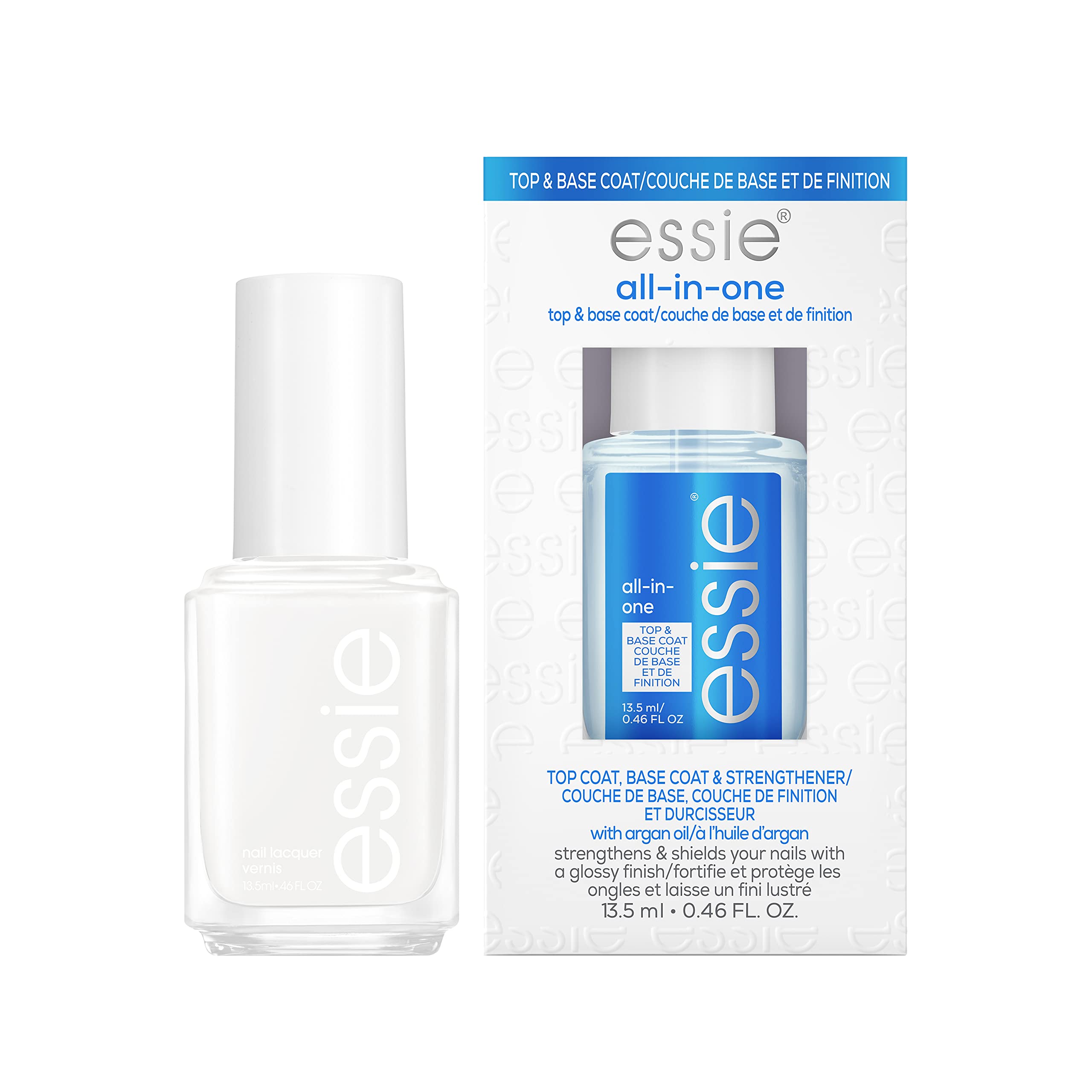 Buy now essie All-In-One Base Coat + Top Coat + Strengthener Nail Polish, 0.46 Ounces (Packaging May Vary) at indiglob india