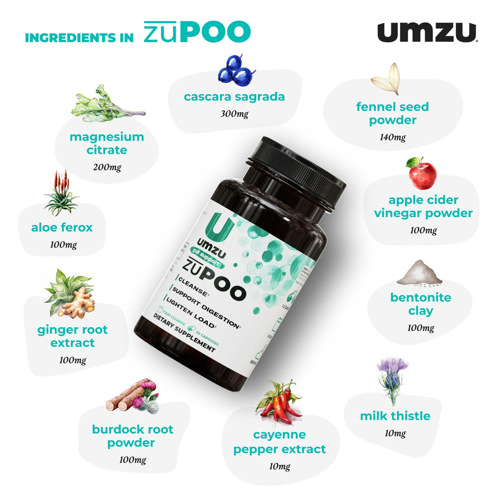 UMZU zuPOO Colon Cleanse Capsules, 30 Capsules