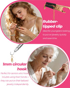 4 PCS Bracelet Helper Tool, Quick Release Fastener Helpers Tool Hooks for Necklace, Jewelry, Watch, Portable Bracelet Assistance Tool to Put on Yourself, Clip, Clasp Helper with Non-Slip Rubber Tips.