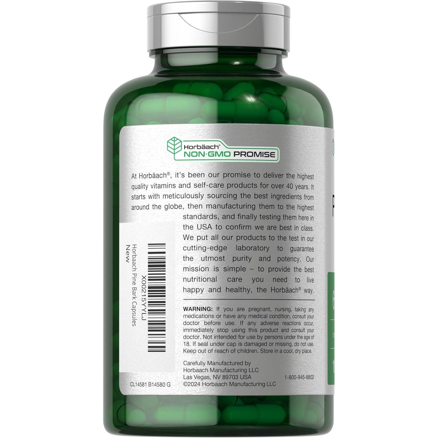 Buy now HorbÃ¤ach Pine Bark Extract | 6000 mg | 180 Capsules | Standardized to Contain 75% Proanthocyanidins | Non-GMO, Gluten Free Supplement | High Potency at indiglob india