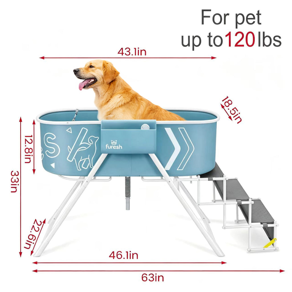 Furesh Foldable Dog Washing Station for Large Dogs with Stairs
