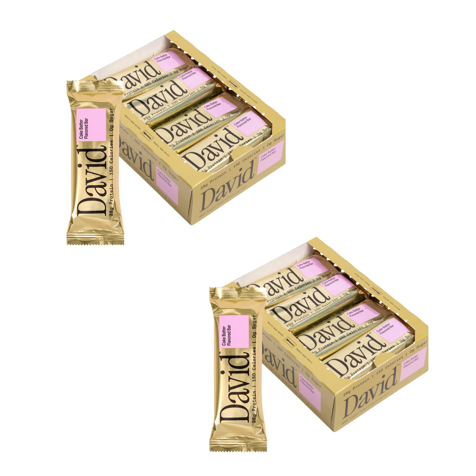 Buy now David High Protein Bars - 0g of Sugar, Low Carb, Gluten Free - 28g of Protein, 150 Calories - On-The-Go Snack - Chocolate Chip Cookie Dough Flavor, Pack of 12 Cake Batter 2 count (Pack of 24) at indiglob india