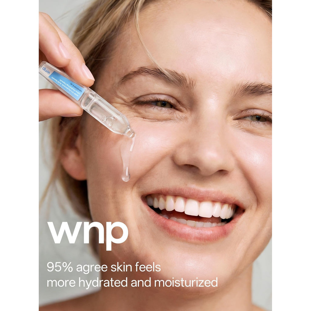WNP Hyaluronic Acid Face Serum 3% Hydrating Ampoule for Dry Skin, 60 Ct | Sterile Single-Use| 24-Hour Hydration| Makeup-Friendly| Travel Ready| Fast-Absorbing| Moisture Care