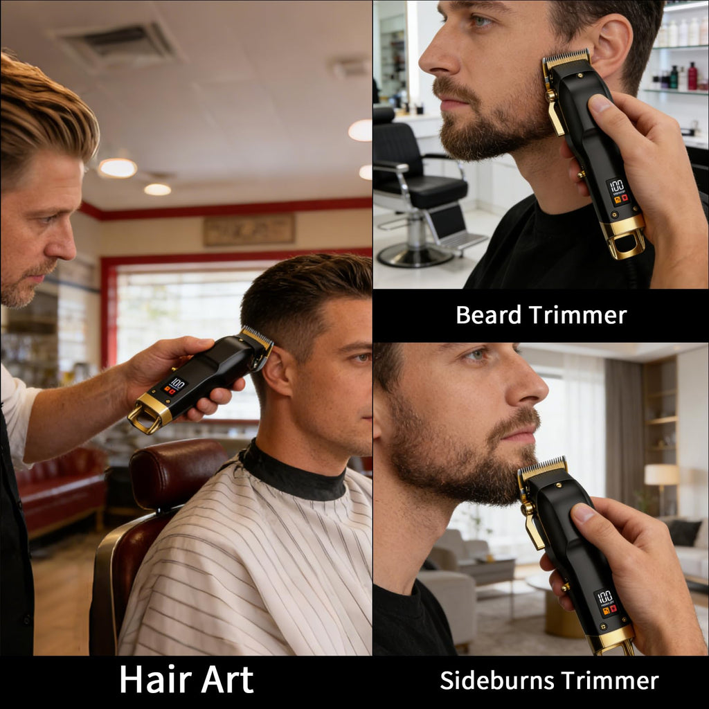 Hair Clippers for Men, Cordless Hair Trimmer with 8 Color-Coded Guards