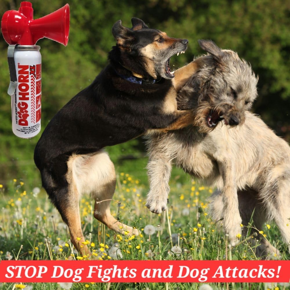 Dog Horn XL – The Original Air Horn for Dogs! Stop Attacks! Scare Coyotes Bear & Wild Animals! Effective Training Tool & Outdoor Safety Alarm for Hiking, Biking, Camping, Boating, & More!