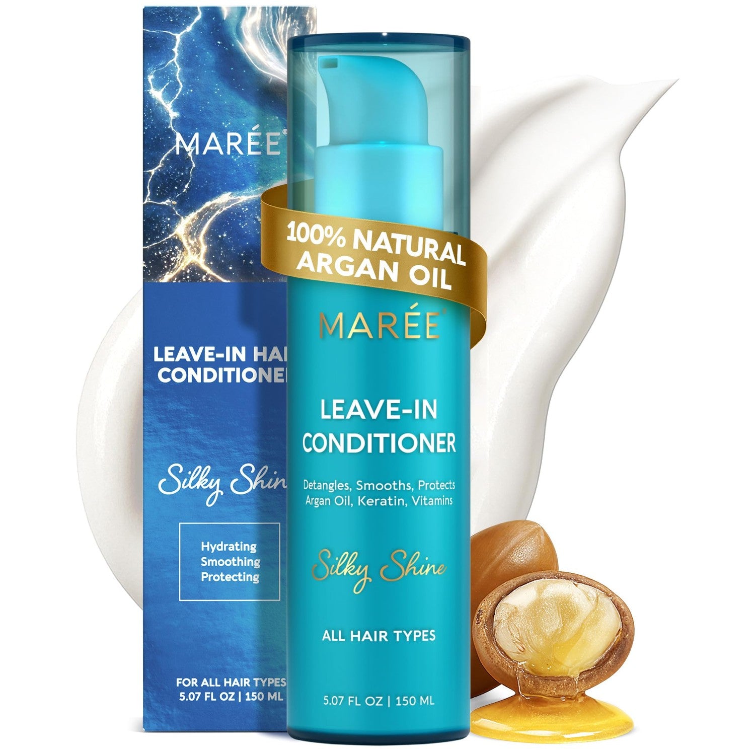 MAREE Leave-In Conditioner Hair Gloss for Dry Damaged Hair, Leave-In Conditioner for Curly Hair, Color Treated