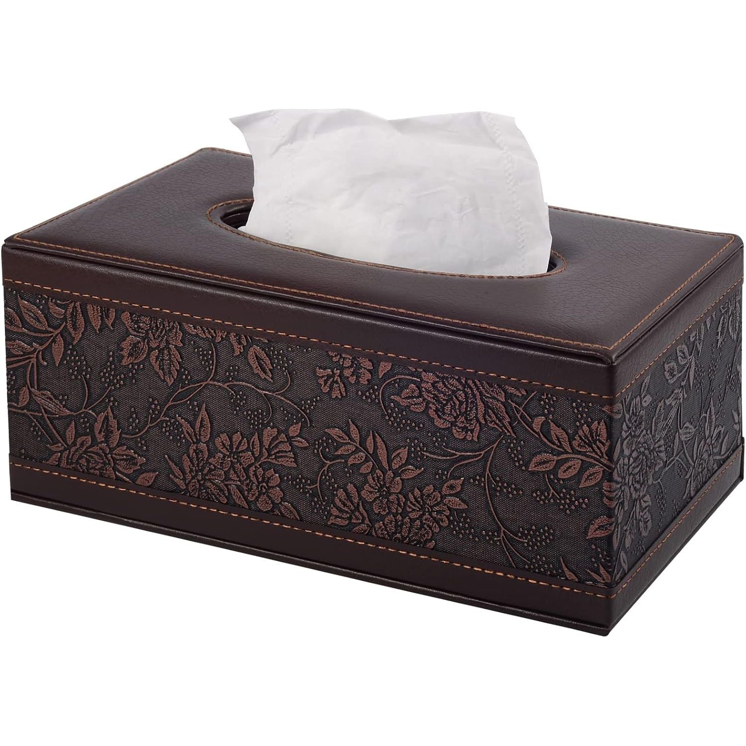 Buy now High-end Fashion PU Leather Tissue Box Holder Business Black, Rectangular Napkin Holder Drawer Paper Dispenser, Home Office Car Tissue Holder with Magnetic Bottom (Black Checkered) Retro at indiglob india