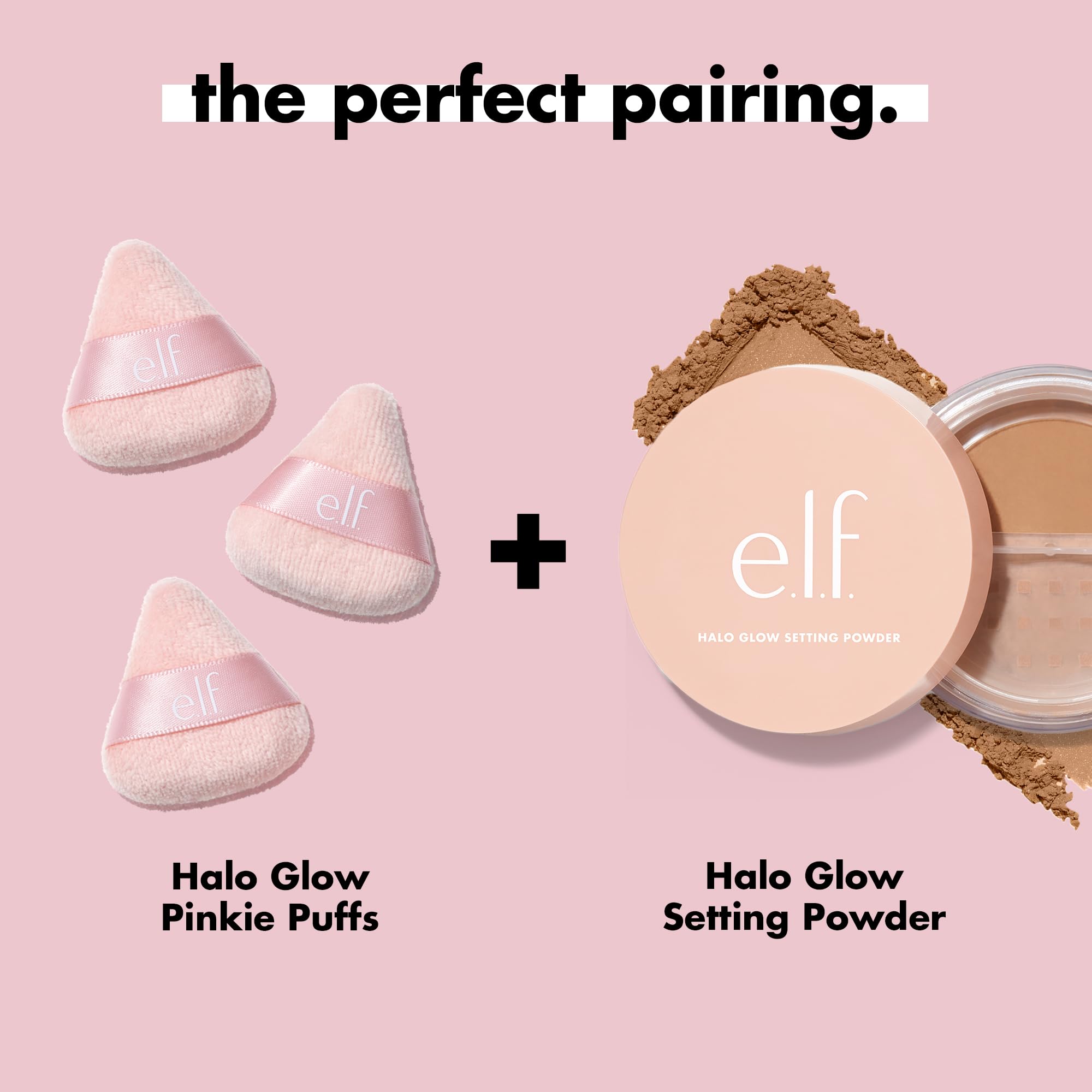 e.l.f. Halo Glow Pinkie Puffs | Finger-sized, Mini Puff For Applying Loose & Pressed Powders, Soft, Reusable & Washable, Vegan & Cruelty-Free, Set of 3