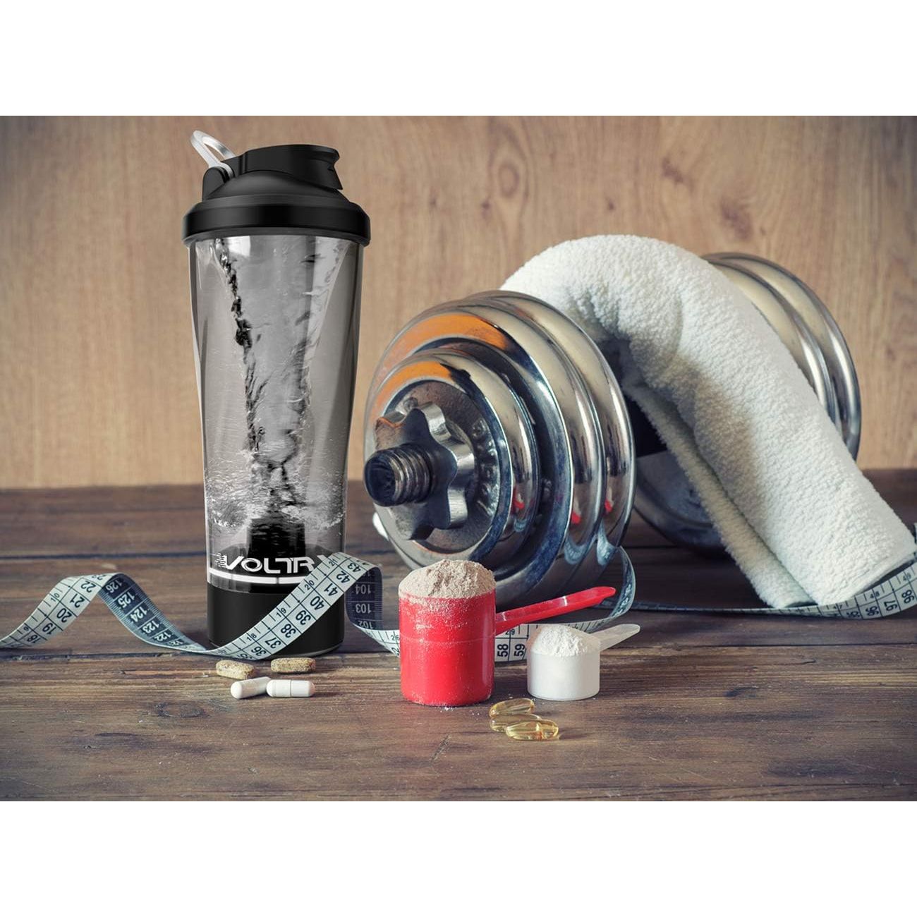 Buy now VOLTRX Premium Electric Protein Shaker Bottle, Made with Tritan - BPA Free - 24 oz Vortex Portable Mixer Cup/USB Rechargeable Shaker Cups for Protein Shakes at indiglob india