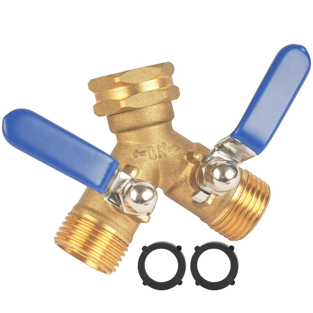 Hose Splitter 2 Way Heavy Duty, Full Flow Garden Hose Splitter