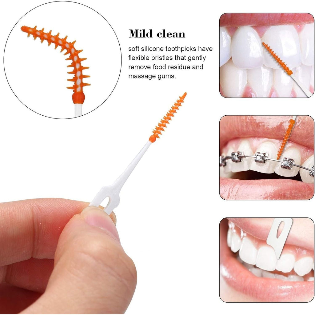 Buy now An-self 160PCS Interdental Brushes Ultra Tight Bristles Tooth Interdental Cleaners Silicone Toothpick Brush Disposable Teeth Soft Picks, Green at indiglob india